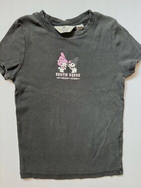 H&M x Sanrio My Melody Kuromi Ribbed Graphic Tee Girls 14